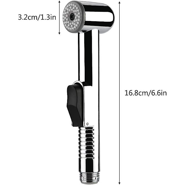 Bidet Handdusch Toalett Tvättad Hygienisk Toalett Bidet Spray Duschhuvud Kit Krom Finish Krom Handdusch Handdusch Hållbar Abs Rengöringsspray