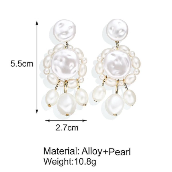 örhängen Vita konstgjorda pärlor Tofs Legering Smycken för dagligt bruk