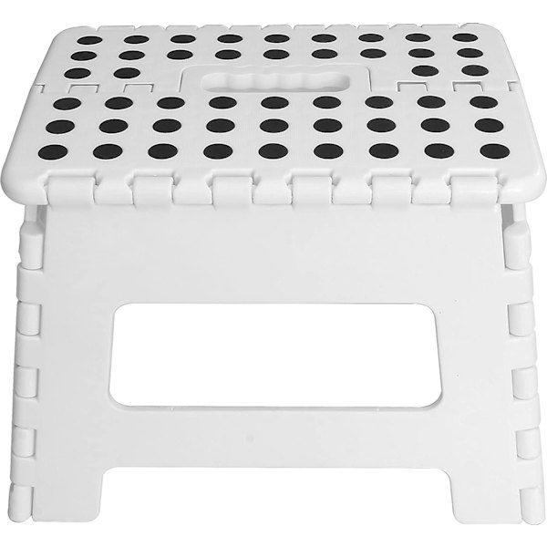 Hopfällbar hemtrappa - (1-pack) 9\" hög fotpall - Håller upp till 300 lbs - Lätt hopfällbar plastpall för
