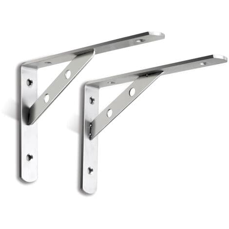150mm Foldbare Hyller i Rustfritt Stål, Foldbar Vegghylle, Triangulær Støtte Ramme, For Bord, Benker og Hyller
