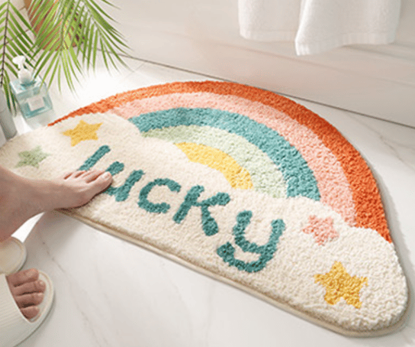 Lucky Rainbow Halvrund Dørmatte til Indgang 45*75cm