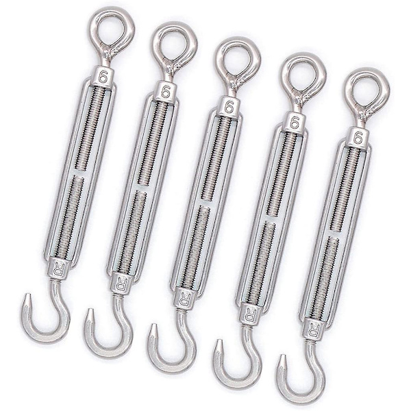 Mecollection M4/m5/m6/m8 304 Rustfrit Stål Krog og Øjespændebøjle - 5 Pak