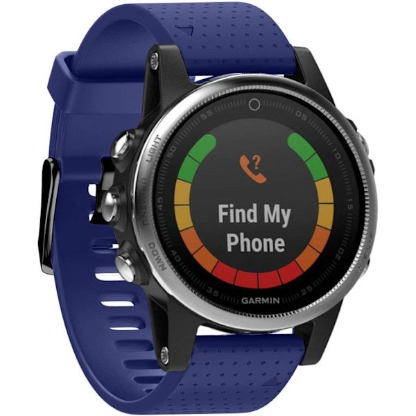 Rem til Garmin Fenix ​​​​5s / Fenix ​​​​5s Plus / Fenix ​​​​6s / Fenix ​​​​6s Pro, 20mm bred silikone Quick-Fit urrem, flere farver (blå