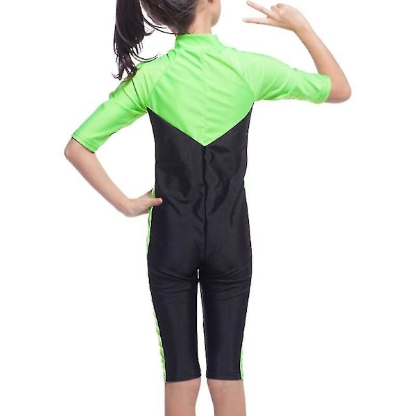 Flickor Muslimsk Badkläder Full Cover Baddräkt Arabisk Islamisk Anspråkslös Burkini Strandkläder Green 6-7 Years