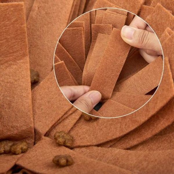 Solid Hund Gravemat Snuffle Mat Kat Vaskbar Multifunktionel Foldbar Hundebolle Legetøj Hundetræningsmat Hundespil Brun