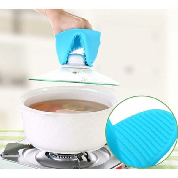 Mini Tjock Silikonugnsvante Värmebeständig för Bakning, Matlagning, Grill (Blå)