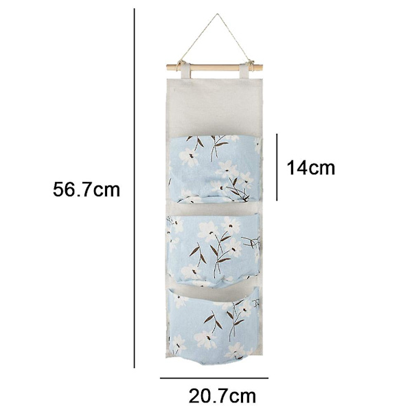 Monitoiminen säilytyshyllyt vedenpitävästä pellavasta valmistettu järjestäjä 3 taskulla light blue