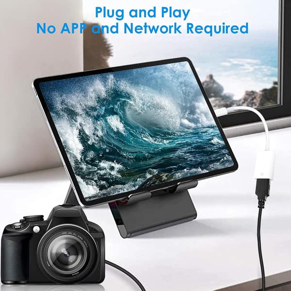 Vit Lightn-ing till USB-kameraadapter kompatibel med