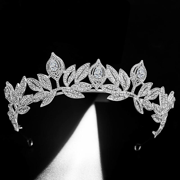 Glimmerende Blade Pandebånd Håndlavet Rhinestones Hovedbeklædning Brudekrone Hårbøjle Hårtilbehør Til