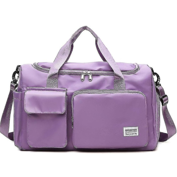 Gym Bag Tør og Vådt Adskillelse Sports Fritids Taske purple