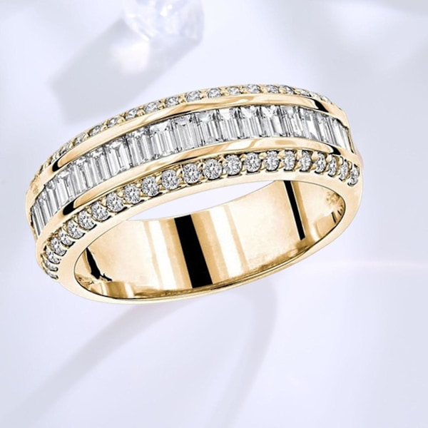 Mode Fidget Ring med Rhinestone Inlägg All Match Smycken Kvinnor Finger Ring För Dagligt Liv US 6