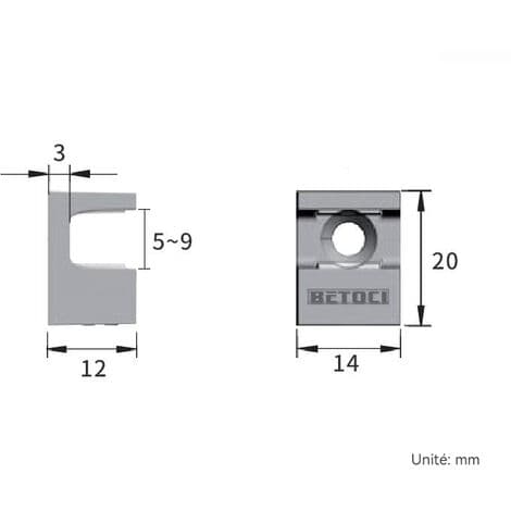 4PCS Zinklegering Glasklämma Hållare, 5-9mm Justerbar Hållare Klämma, Grå