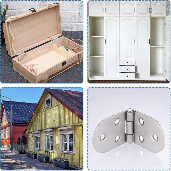 Dww-Hengsel i rustfritt stål og skruer, enkel og solid montering, for sammenleggbart bord, skapdør, luke, båt-/husvindu