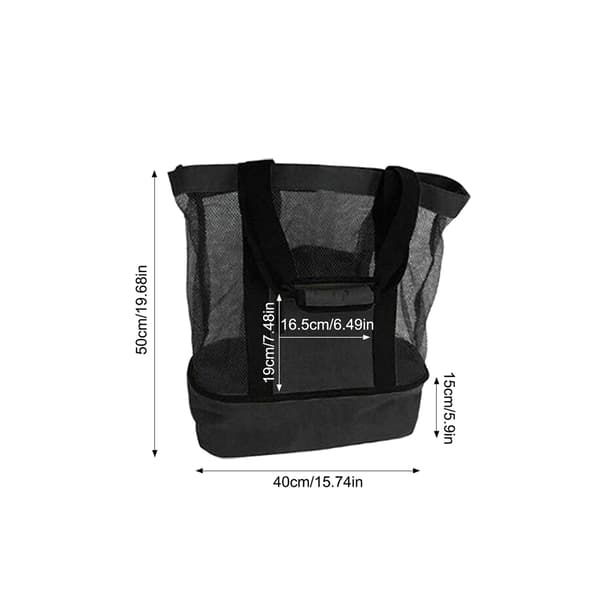 Strandtaske med finmasket polyester lynlåsbunds opbevaring 1