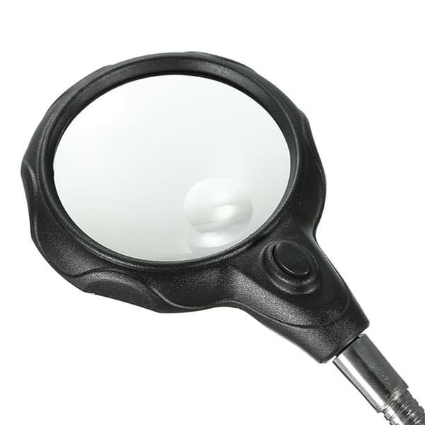 LED Lupe med Lys på Sort Håndfri Klemme