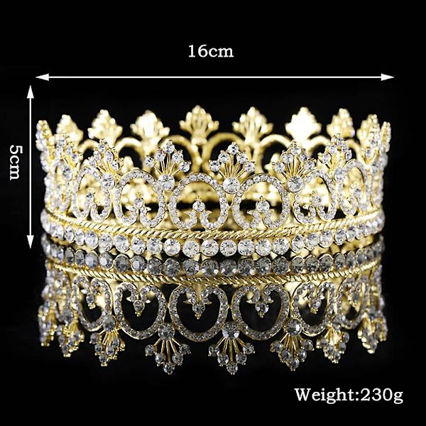 Rhinestone Alloy Krone Tiara Pageant Unisex Krone Bar Show Tilbehør