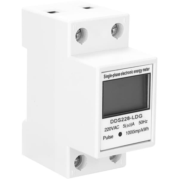 LCD med baggrundsbelyst display 5-80A 2P enfaset multifunktions energimåler egnet til værksted