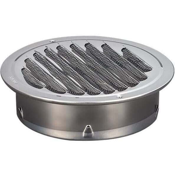 Rund ventilationsrist i rustfrit stål, 100 mm metalventilationsrist