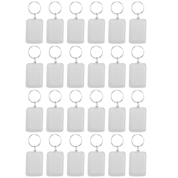 20 kpl akryylivalokuvakehys avaimenperä, läpinäkyvä riippuva valokuva-insert-avaimenperä