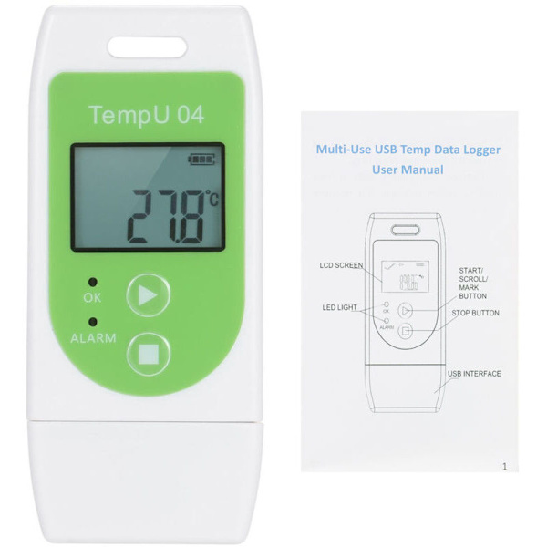 Termometer Datalogger Multifunktionel USB Temperaturlogger Genanvendelig Temperaturlogger