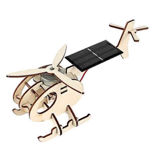 Trä Solenergi Flygplan Pedagogisk Leksak Hantverk DIY Modell Underbar Barnpresent