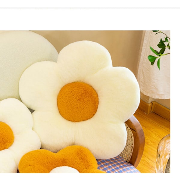 Pude blomst pude kæledyr pude sofa karnap soveværelse gulv stol pude solsikke pude (35cm hvid),