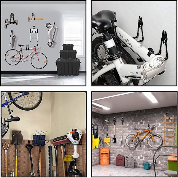 2 kpl Terästä Garage Säilytyskoukku, Garagen Työkalujen Säilytyskoukut Liukumattoman Pinnoitteen Kera Raskaaseen Käyttöön Tikkaiden/Pyörien/Puutarhatyökalujen/Köysien Ripustamiseen