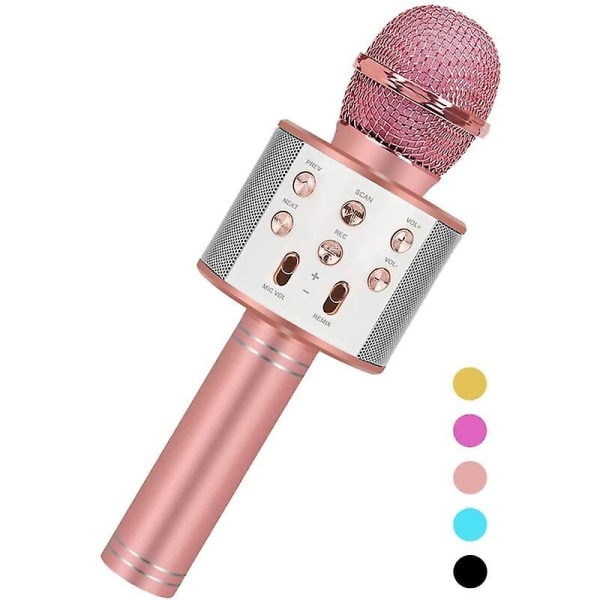 Wireless Karaoke Microphone Portable Bluetooth Karaoke Microphone For Kids Music Karaoke Toys Birthday Gifts For Boys Girls - Pink