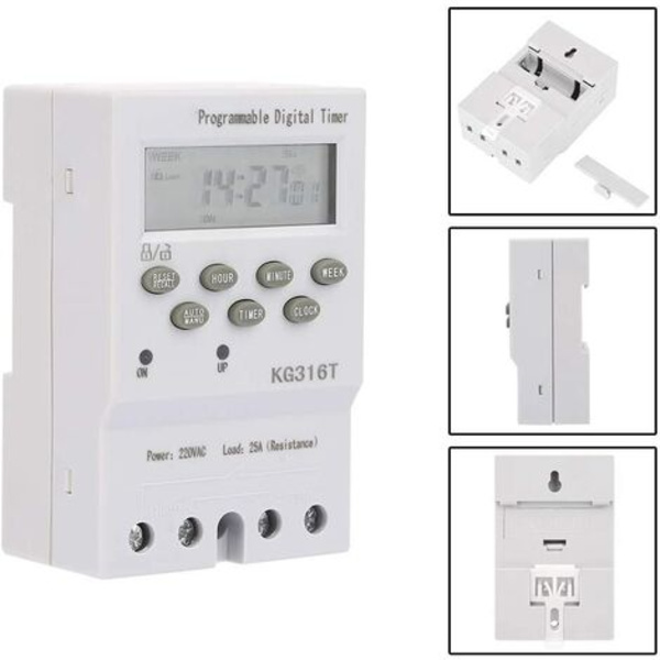 KG316T 220V Mikrocomputer Tidsswitch Digital Timer Switch Mikrocomputer Tidskontrol Switch Automatisk Program Digital