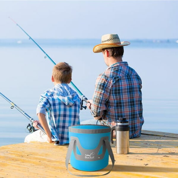 20L Vikbar Vattenförvaringshink, Blå, Användning för Camping, Vandring, Resor, Fiske och Tvätta