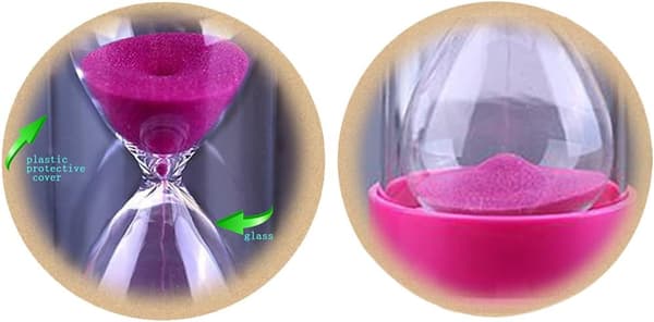 Timeglas med beskyttelse til køkkentimer og tid på 5 minutter 10 minutter 30 minutter (30 minutter pink)