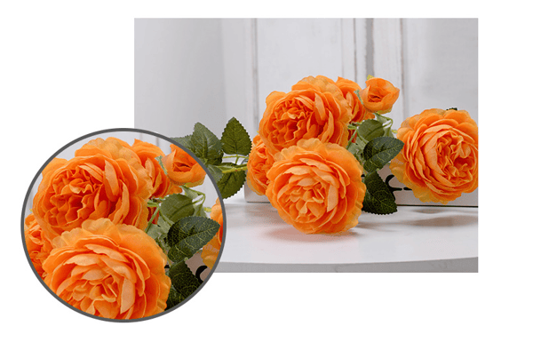 Pionblomsimulering Blomma Orange 5 st