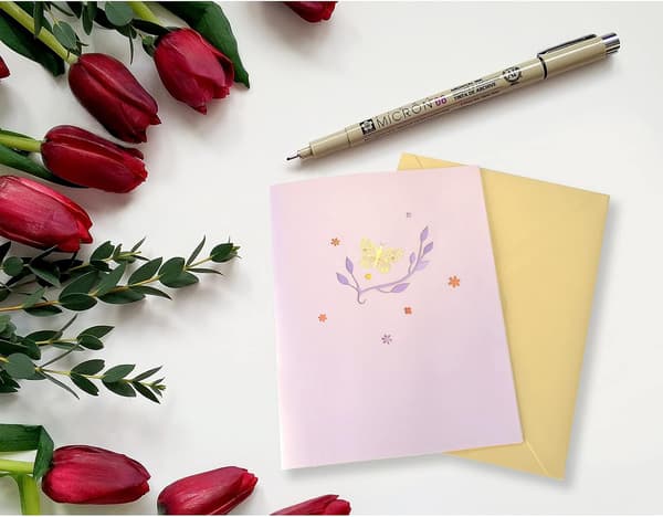 1 stk 3D-kort med konvolutt til Valentinsdag, bursdag, bryllup,