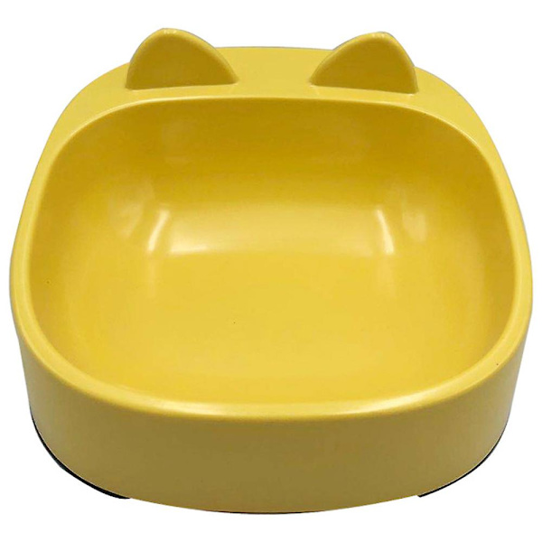 Snedställd nackskydd i melaminskål med halkfri dyna för husdjur Medium Yellow