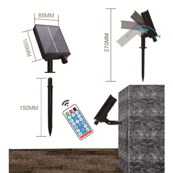 LED Lysstreng Solar Kobber Rør Lysstreng Festlig Dekorativ Lys (Blå)