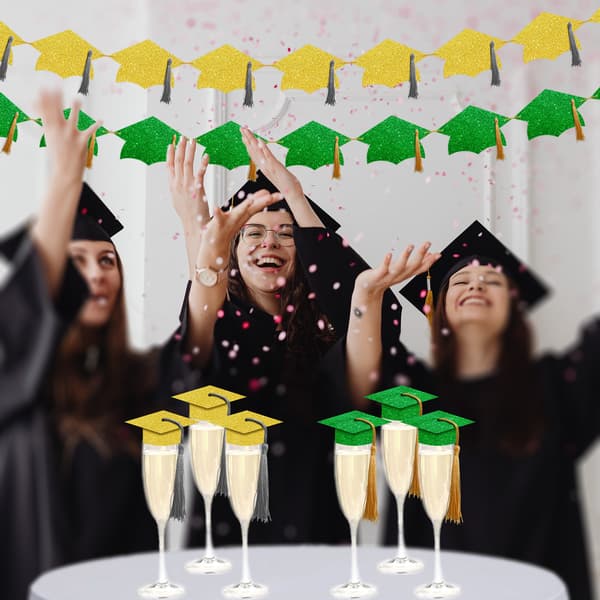 Graduationsbanner Vi Er Stolte Af Dig Dr. Hat Grøn Guld