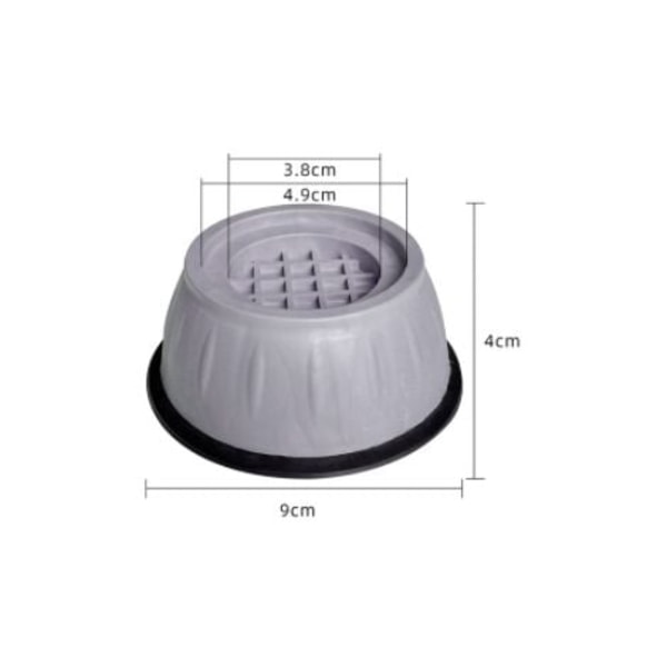 Washing Machine Anti-Vibration Pad - 4 Piece Set Noise Reduction Washing Machine Base - Universal Anti-Slip, Gray, 10*4c