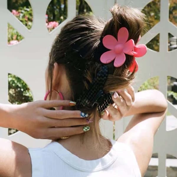 6 Stykker Store Hårklemmer Matte Blomster Hårklemmer Hår