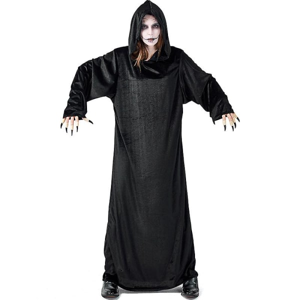 Halloween Costume for Adult Women Wizard Witch Costume Medieval Hooded Dress Costume for Party Cosplay