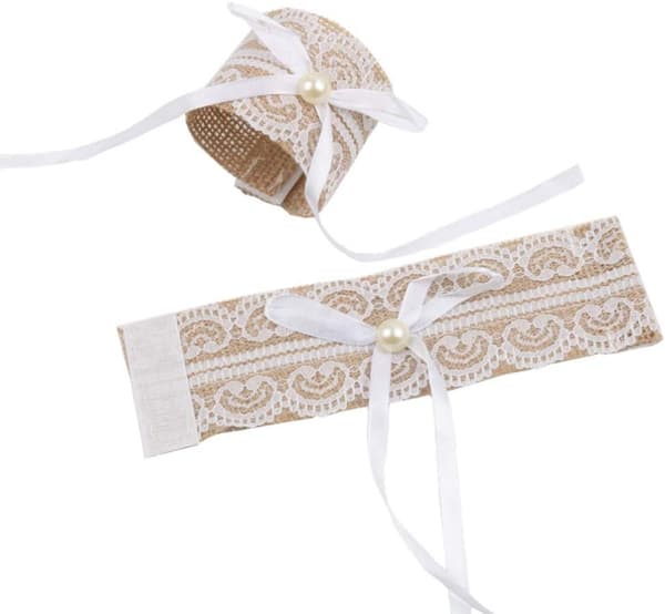 10 kpl Idyllic Wedding Lace Linen Cloth Roll Pyyhe Circle Lace