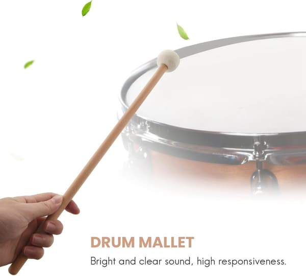 2 perkusjonsmusikk hvite filt hode tre timpani hammere
