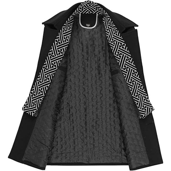 HERRKAPPKÖT I MELLANLÄNGD SVART ULL OCH BOMULL XL black XL