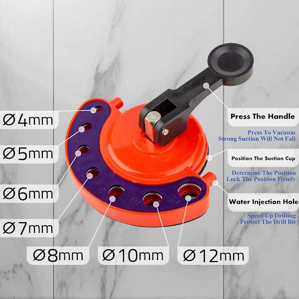 4-12mm Justerbart Huldiameter Sav Klinge Guide Glas Bor Bit Guide Glas Keramiske Fliser Hul Åbning Locator Til Boring Glas, Keramiske Fliser, Marmor.