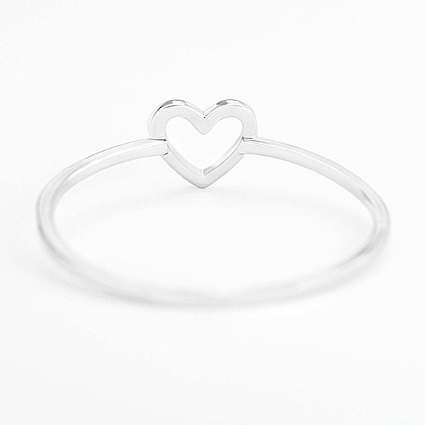 Enkel Hult Hjerte Ring for Kvinner Valentinsdag Frieri Smykkegave Golden US 9
