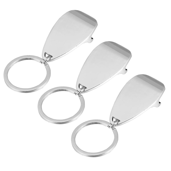 3 st personliga flasköppnare i metall med nyckelring