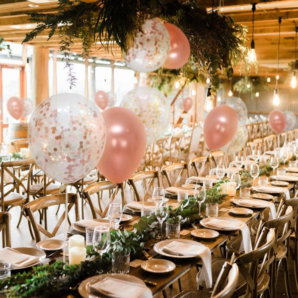33 st set, 40 tums roséguld folie digitala ballonger, dekoration för bröllopsfödelsedagsfest. —Rose Golden-25,