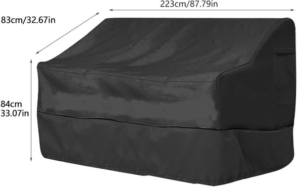 1 stk sort 223*83*84cm Udendørs terrasse sofa bord og