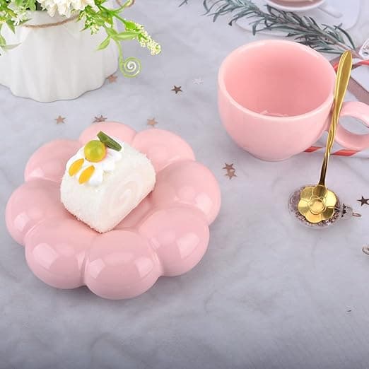 220ml roséguldfärgad kaffemugg, keramisk kaffekopp och tebricka