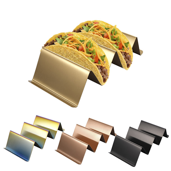 Tortillaholder i rustfritt stål, tacoholder (2-3 rom med håndtak (farge)),