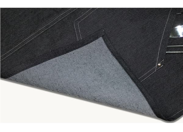 Moderigtigt denimforklæde, arbejdsforklæde (krydsbrunt bælte denim ny ringstil sort)